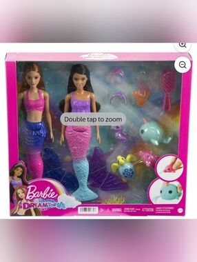 Barbie Mermaid Doll Set with Pink, Purple & Blue Tails